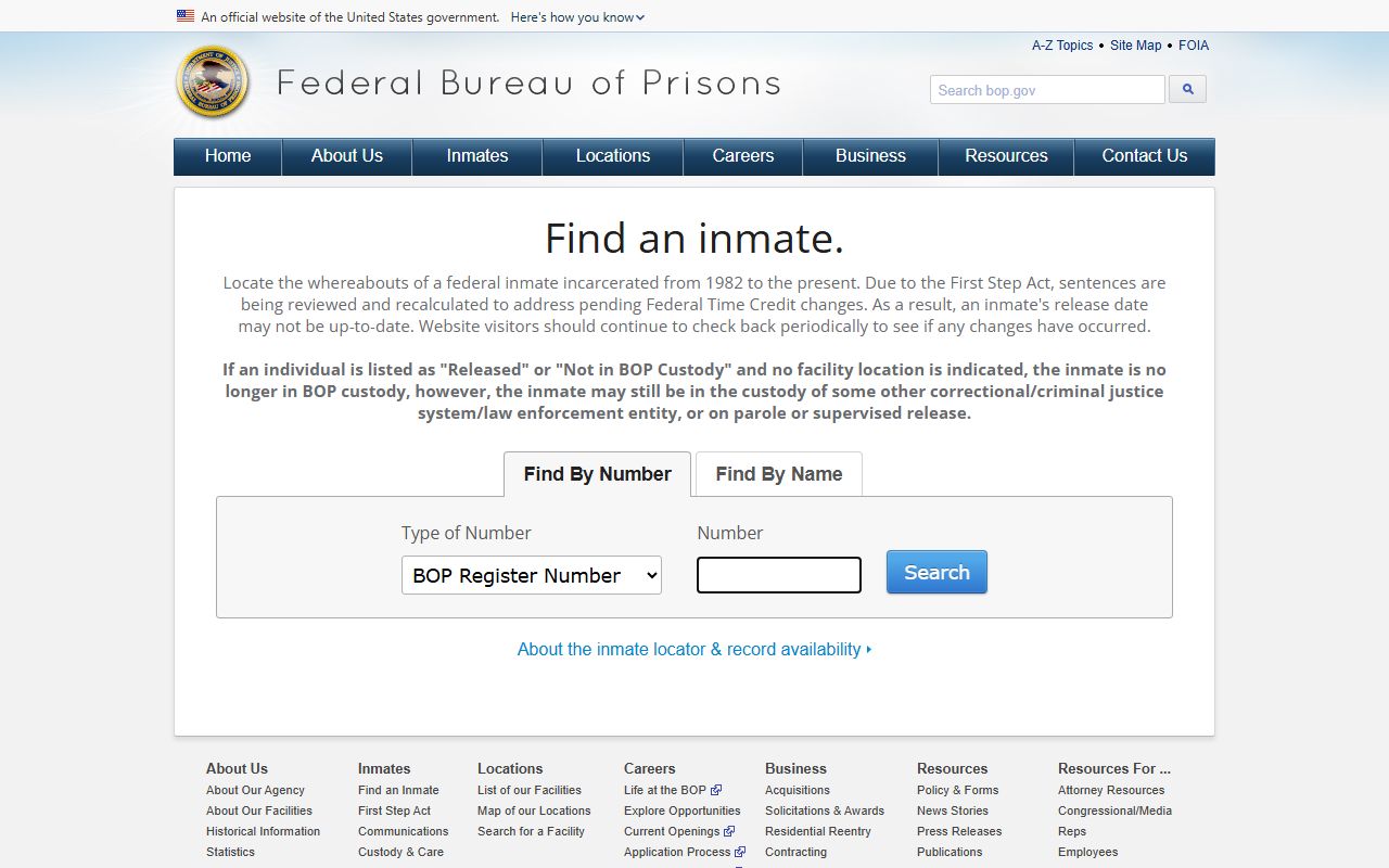 Elkhart County Clerk records federal inmate locator separate custody channel