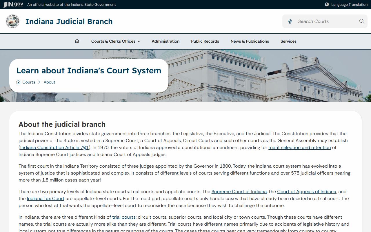 Elkhart County court records Indiana courts overview